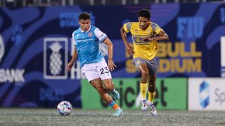 Jacqesson's hat trick helps Hounds blow away lowly Miami, 4-0 taken at Highmark Stadium (Riverhounds). Photo by Miami FC